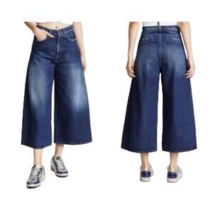 PRPS Women's Gaucho Cropped Wide Leg Jeans Dark Wash 100% Cotton Size 26 New